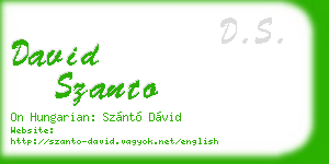 david szanto business card