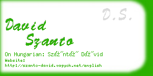 david szanto business card